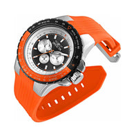 Invicta Men's Quartz Watch - Aviator Black and Silver Dial Orange Rubber Strap | 33035 ,