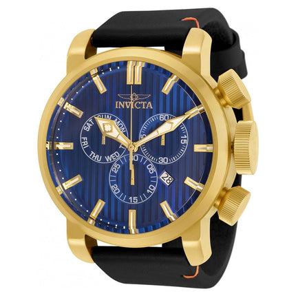 Invicta Men's Quartz Watch - Aviator Blue Dial Leather Strap | 31773 ,