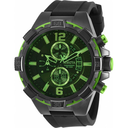 Invicta Men's Quartz Watch - Aviator Chronograph Black and Green Dial Strap | 30408 ,