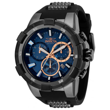 Invicta Men's Quartz Watch - Aviator Chronograph Blue Dial Black Strap | 33292 ,