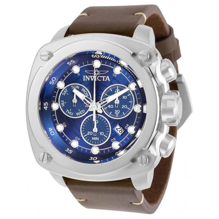 Invicta Men's Quartz Watch - Aviator Chronograph Blue Dial Leather Strap | 32104 ,