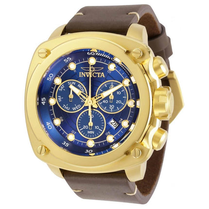 Invicta Men's Quartz Watch - Aviator Chronograph Brown Leather Strap | 32106 ,