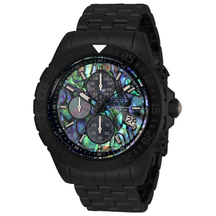 Invicta Men's Quartz Watch - Aviator Chronograph MOP Dial Black Bracelet | 33579 ,