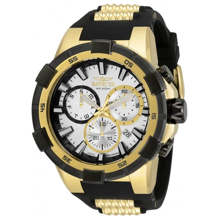 Invicta Men's Quartz Watch - Aviator Chronograph Silver Tone Dial Strap | 33289 ,