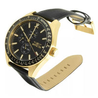 Invicta Men's Quartz Watch - Aviator Date Display Black Dial Leather Strap | 38978 ,