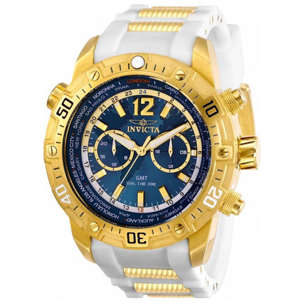 Invicta Men's Quartz Watch - Aviator Dual Time Blue and Gold Dial Strap | 29918 ,
