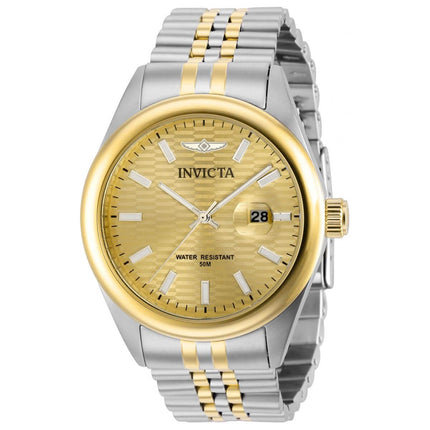 Invicta Men's Quartz Watch - Aviator Gold Tone Dial Two Tone Case Bracelet | 38420 ,