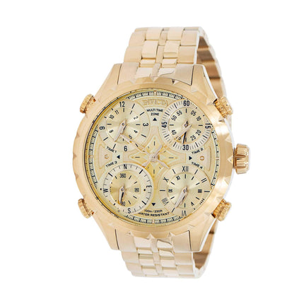 Invicta Men's Quartz Watch - Aviator Quad Time Gold Tone Dial Bracelet | 39566 ,