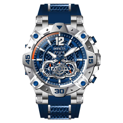 Invicta Men's Quartz Watch - Aviator Silver Tone and Blue Bezel Strap | 40486 ,