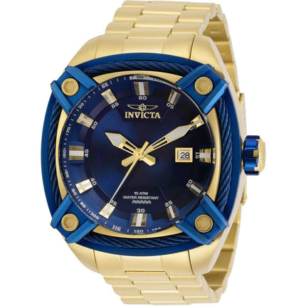 Invicta Men's Quartz Watch - Bolt Blue Dial Yellow Gold Bracelet | 31354 ,