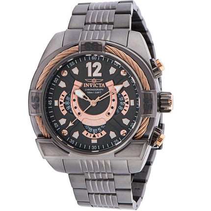 Invicta Men's Quartz Watch - Bolt Chrono Gunmetal Stainless Steel Bracelet | 34579 ,