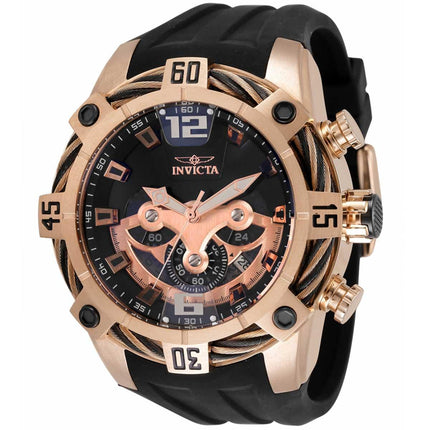Invicta Men's Quartz Watch - Bolt Chronograph Black and Rose Gold Strap | 35630 ,