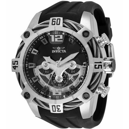 Invicta Men's Quartz Watch - Bolt Chronograph Black and Silver Dial Strap | 35629 ,