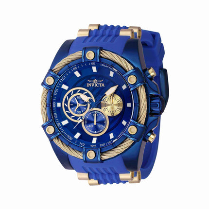 Invicta Men's Quartz Watch - Bolt Chronograph Yellow Gold and Blue Strap | 40797 ,