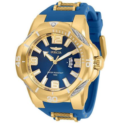 Invicta Men's Quartz Watch - Bolt Date Blue and Yellow Gold Strap | 31171 ,