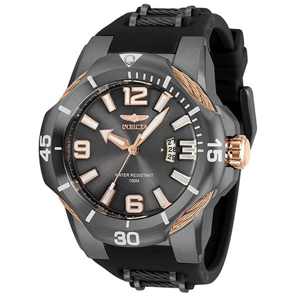 Invicta Men's Quartz Watch - Bolt Date Gunmetal and Black Strap | 31172 ,