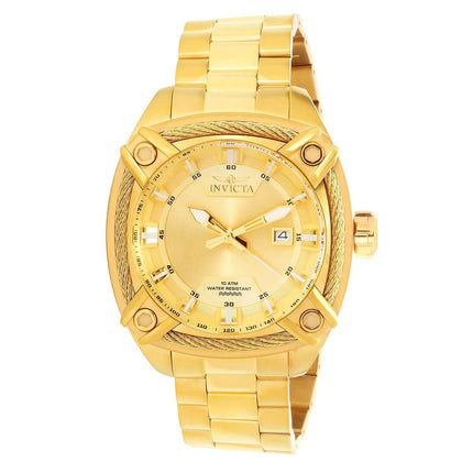 Invicta Men's Quartz Watch - Bolt Gold Tone Dial Yellow Gold Steel Bracelet | 31385 ,