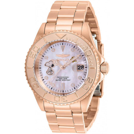 Invicta Men's Quartz Watch - Character MOP Dial Rose Gold Steel Bracelet | 28519 ,