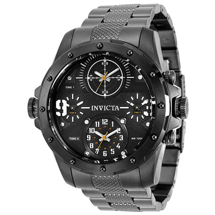 Invicta Men's Quartz Watch - Coalition Forces Black Dial Gunmetal Bracelet | 31143 ,