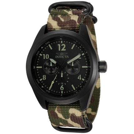 Invicta Men's Quartz Watch - Coalition Forces Black Dial Nylon Strap | 33562 ,