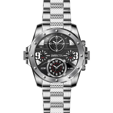 Invicta Men's Quartz Watch - Coalition Forces Black Dial Silver Tone Bracelet | 31146 ,