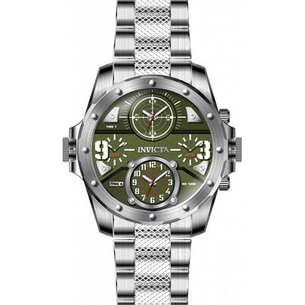 Invicta Men's Quartz Watch - Coalition Forces Green Dial Silver Tone Bracelet | 31147 ,