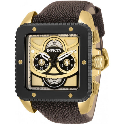 Invicta Men's Quartz Watch - Cuadro Chronograph Brown Stingray Leather Strap | 31997 ,