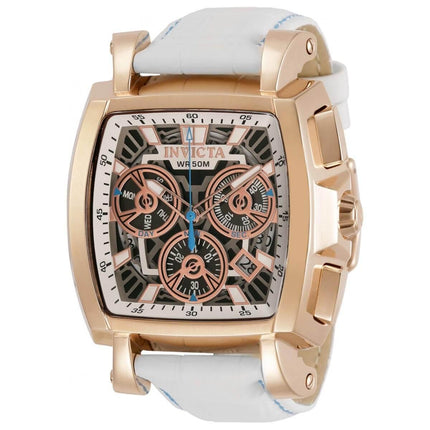 Invicta Men's Quartz Watch - Cuadro Chronograph White Leather Strap | 32164 ,