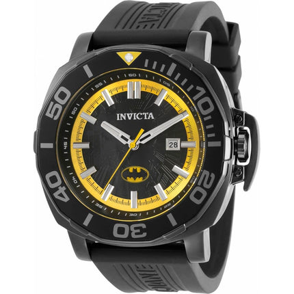 Invicta Men's Quartz Watch - DC Comics Batman Black and Yellow Dial Strap | 35079 ,
