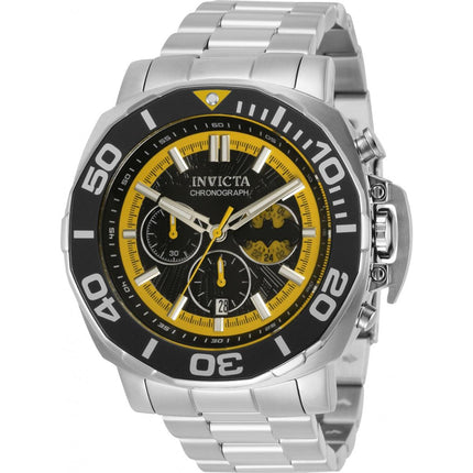 Invicta Men's Quartz Watch - DC Comics Batman Chrono Black and Yellow Dial | 35075 ,