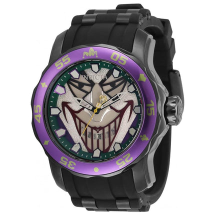 Invicta Men's Quartz Watch - DC Comics Joker Purple Rotating Bezel Strap | 35608 ,