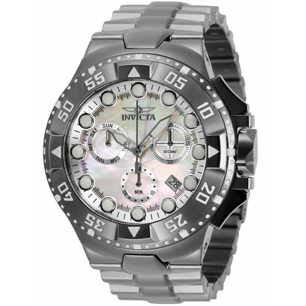 Invicta Men's Quartz Watch - Excursion Chrono MOP Dial Gunmetal SS Bracelet | 34860 ,