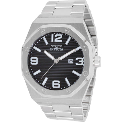 Invicta Men's Quartz Watch - Huracan Black Dial Stainless Steel Bracelet | 45781 ,