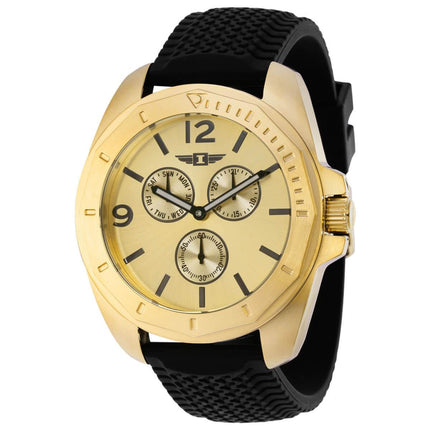 Invicta Men's Quartz Watch - I by Invicta Gold Tone Dial Black Strap | IBI36503 ,