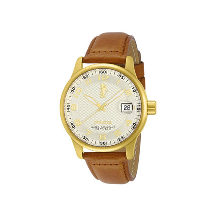 Invicta Men's Quartz Watch - I-Force Date Silver Dial Cognac Leather Strap | 12824 ,