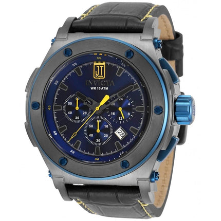 Invicta Men's Quartz Watch - Jason Taylor Chronograph Blue Dial Leather Strap | 33216 ,
