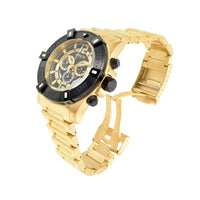 Invicta Men's Quartz Watch - Luminary Black Dial Yellow Gold Bracelet | 38195 ,