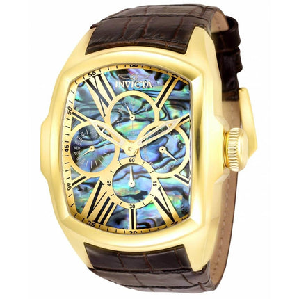 Invicta Men's Quartz Watch - Lupah Yellow Gold Case Brown Leather Strap | 35193 ,