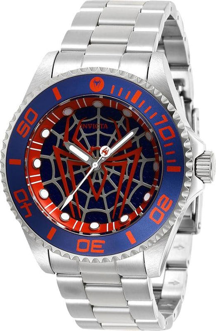 Invicta Men's Quartz Watch - Marvel Blue, Red & Silver Dial Bracelet | 29683 ,