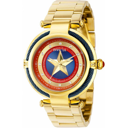 Invicta Men's Quartz Watch - Marvel Captain America Blue and Red Dial Bracelet | 36952 ,