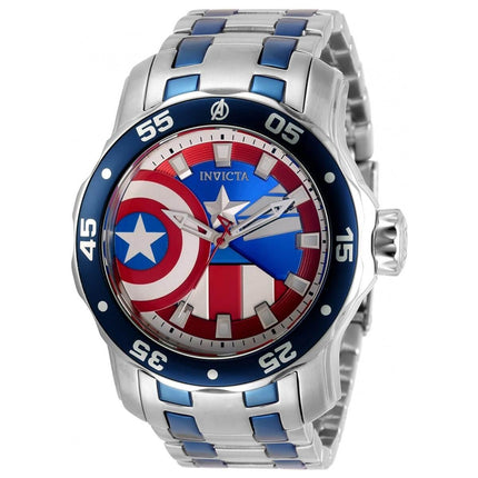 Invicta Men's Quartz Watch - Marvel Captain America Stainless Steel Bracelet | 32413 ,