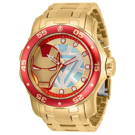 Invicta Men's Quartz Watch - Marvel Ironman Yellow Gold Steel Bracelet | 32423 ,