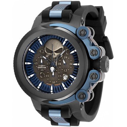 Invicta Men's Quartz Watch - Marvel Punisher Chrono Gunmetal and Blue Dial | 34603 ,