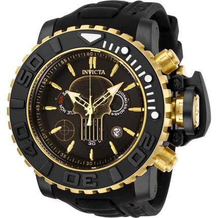 Invicta Men's Quartz Watch - Marvel Punisher Chronograph Black Rubber Strap | 26787 ,