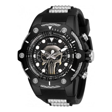 Invicta Men's Quartz Watch - Marvel Punisher Silver Tone and Black Bezel | 26923 ,