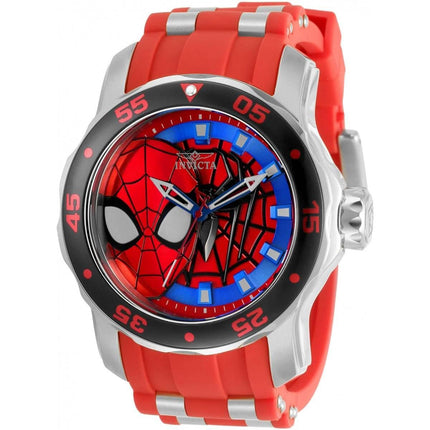 Invicta Men's Quartz Watch - Marvel Spiderman Black and Silver Tone Strap | 34742 ,