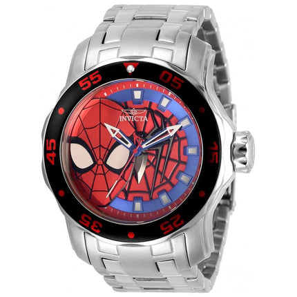 Invicta Men's Quartz Watch - Marvel Spiderman Silver Tone Steel Bracelet | 32418 ,