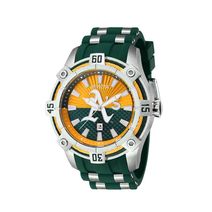 Invicta Men's Quartz Watch - MLB Oakland Athletics Yellow and Green Dial | 43278 ,