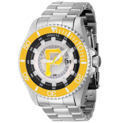 Invicta Men's Quartz Watch - MLB Pittsburgh Pirates Black and Silver Dial | 43475 ,