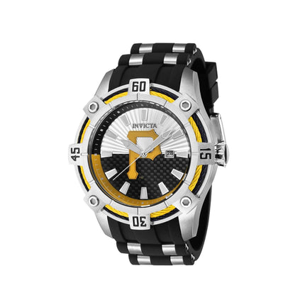 Invicta Men's Quartz Watch - MLB Pittsburgh Pirates Silver and Black Dial | 43291 ,